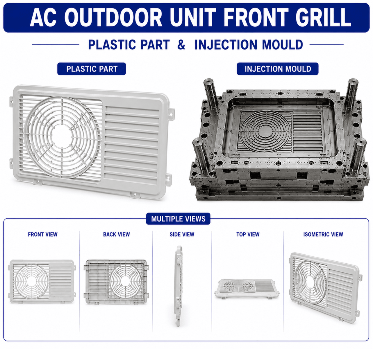 AC Plastic Outdoor Unit Front Grill